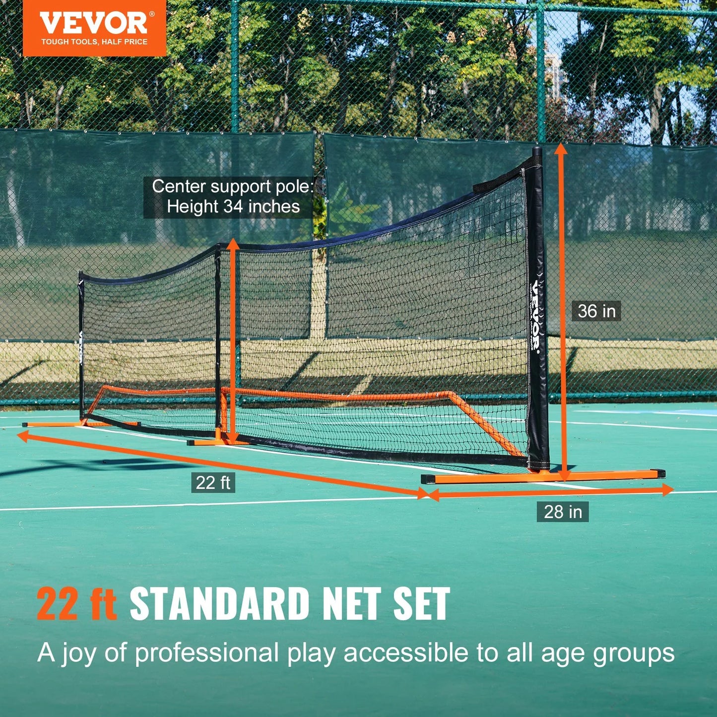 Portable Pickleball System with Carrying Bag & Balls & Paddles
