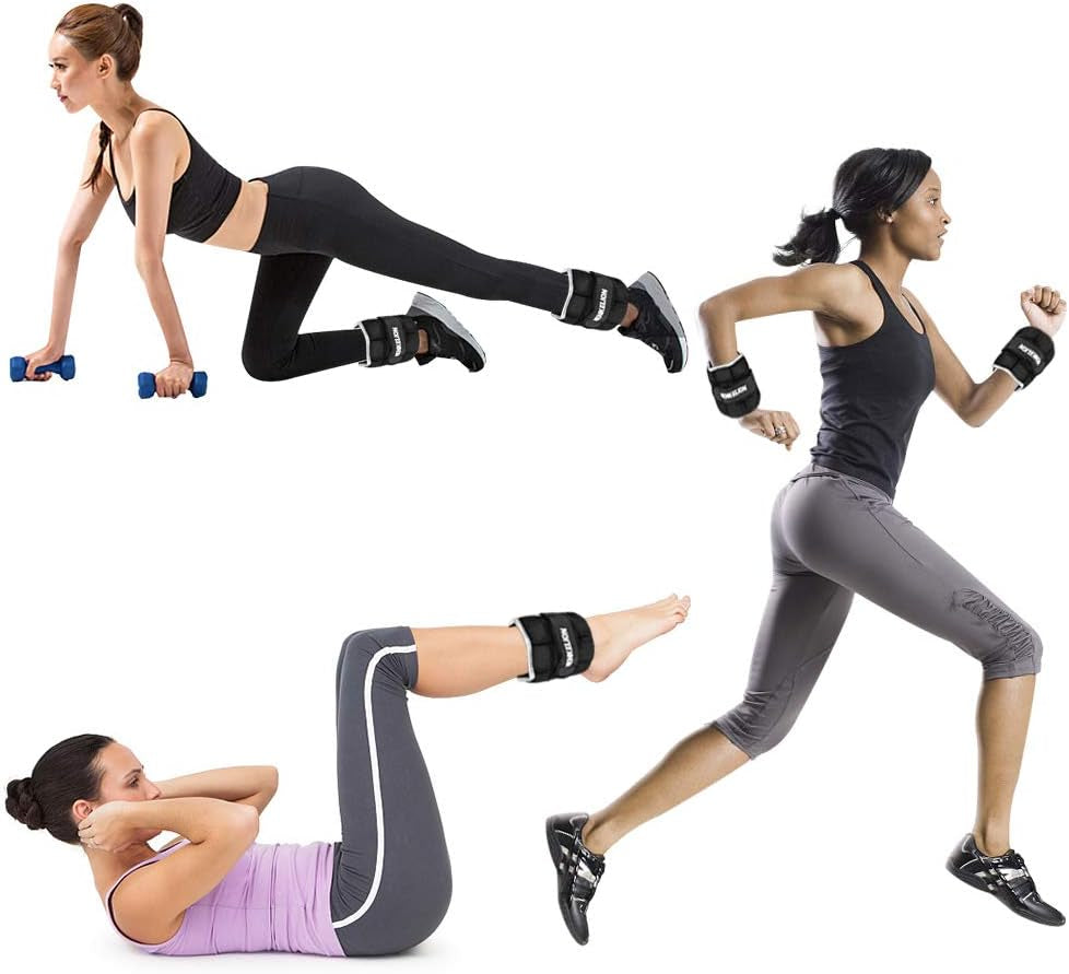 1 Pair 2 Lbs Adjustable Ankle Weights for Women Men Kids.
