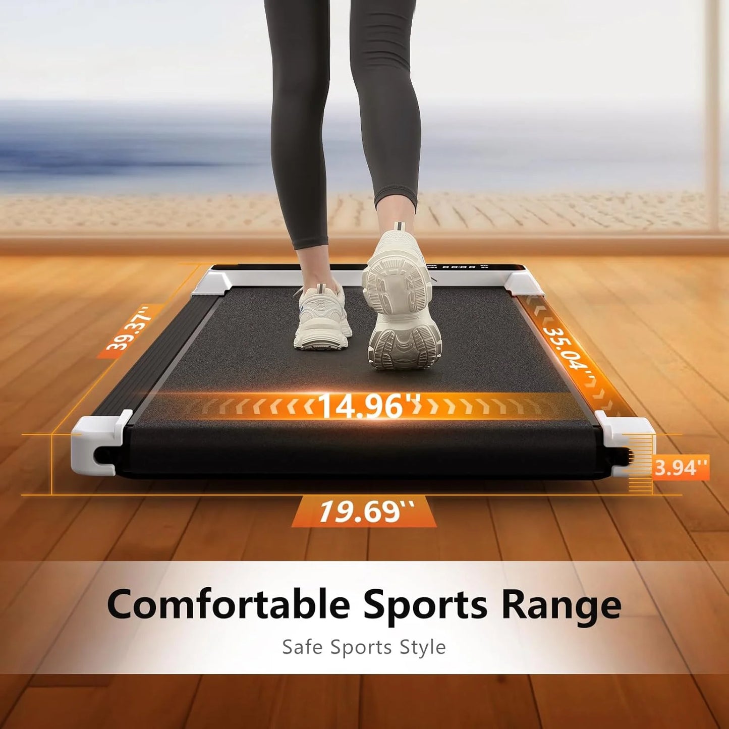Walking & Jogging Pad Treadmill with Remote Control, LED Display