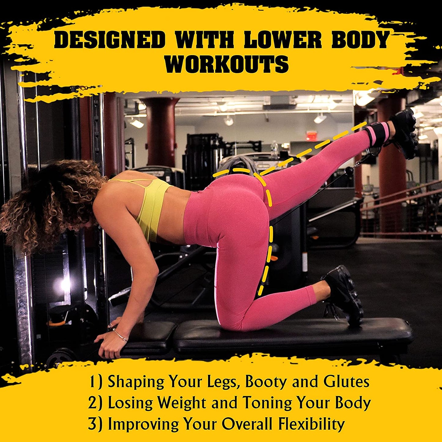 Gym Ankle Strap for Cable Machine with Adjustable Velcro