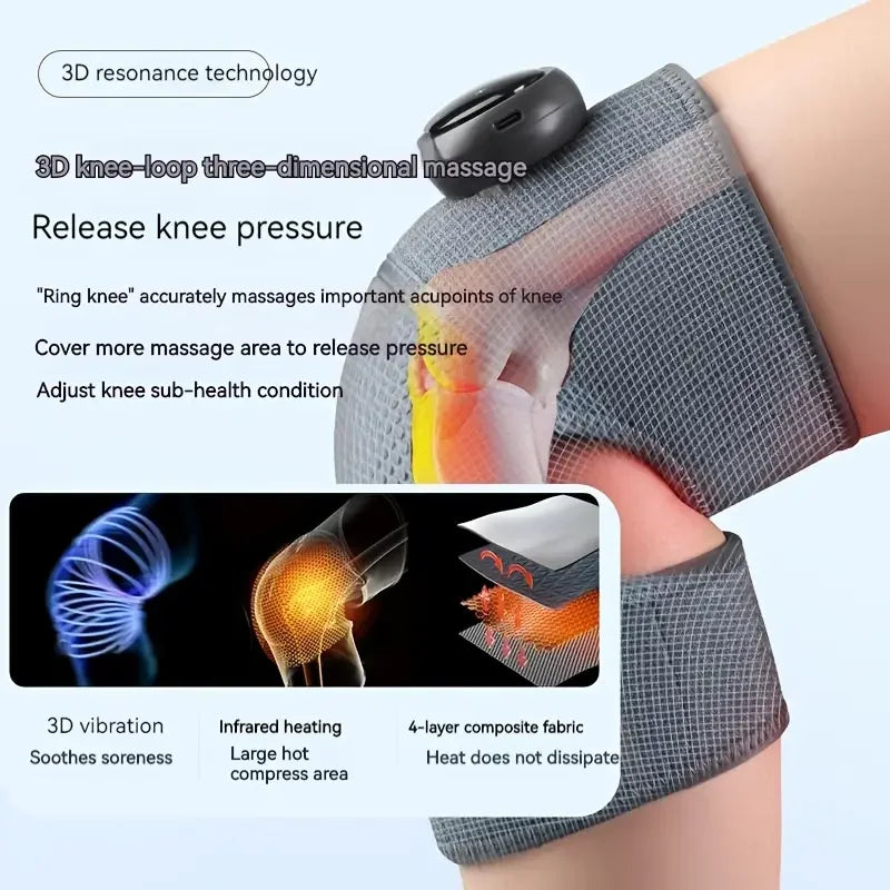 3-In-1 Heated Knee Elbow Shoulder Brace Wrap 3 Adjustable Vibrations Heating Modes