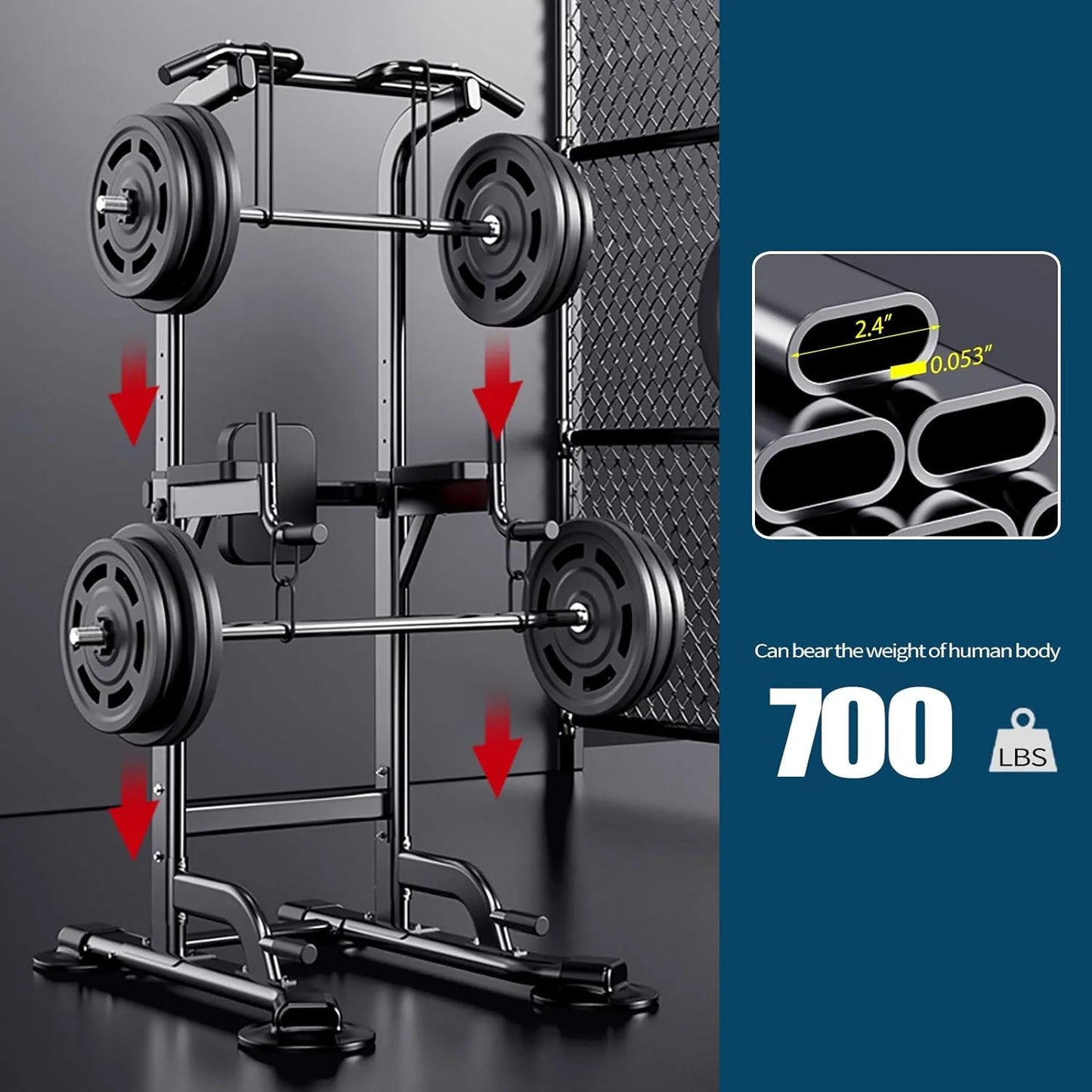 Adjustable Height Pull up & Dip Station