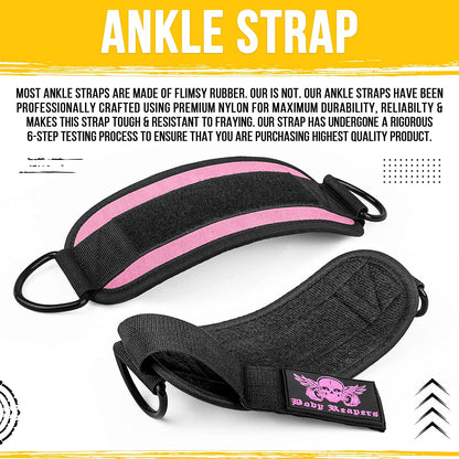 Gym Ankle Strap for Cable Machine with Adjustable Velcro