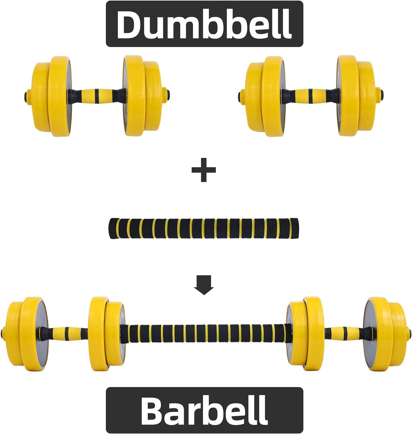 Weights, Dumbbell Set, Kettlebells, Adjustable Dumbbells, Barbell Weight Set, 20-40-50-70LB 3-In-1 Set, Non-Slip, All-Purpose