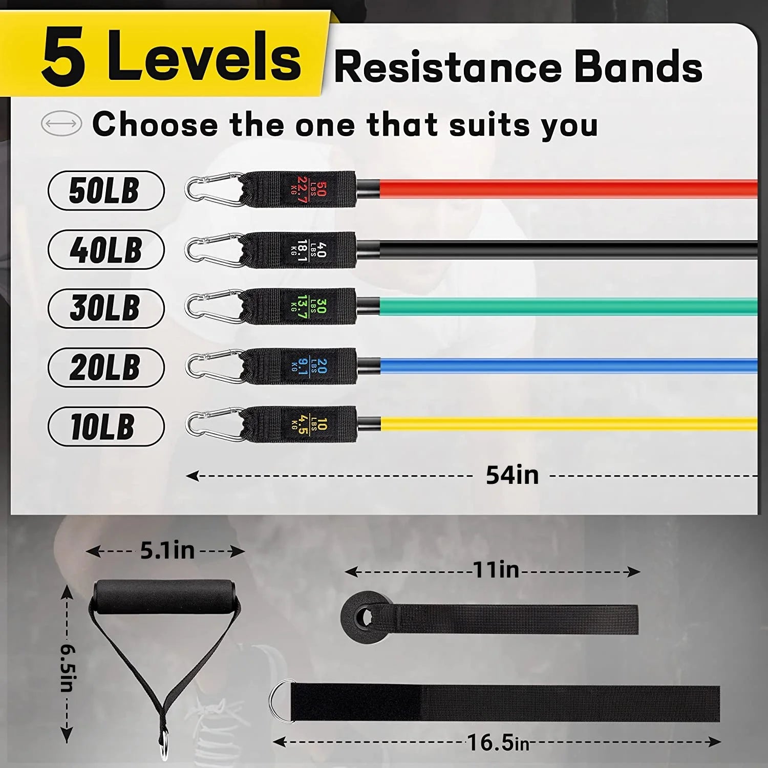 150Lbs Resistance Bands Set