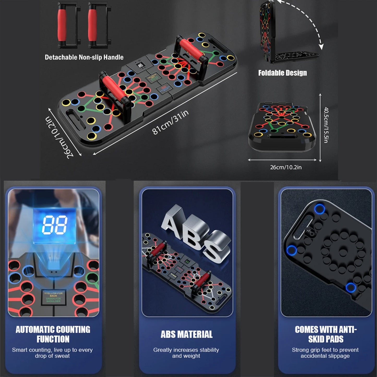 Multi-Function 60 in 1 Push up Bar with Smart Count