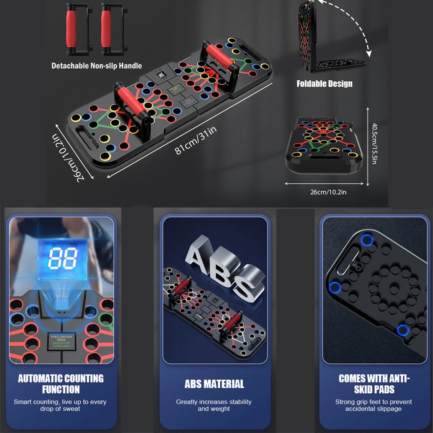 Multi-Function 60 in 1 Push up Bar with Smart Count