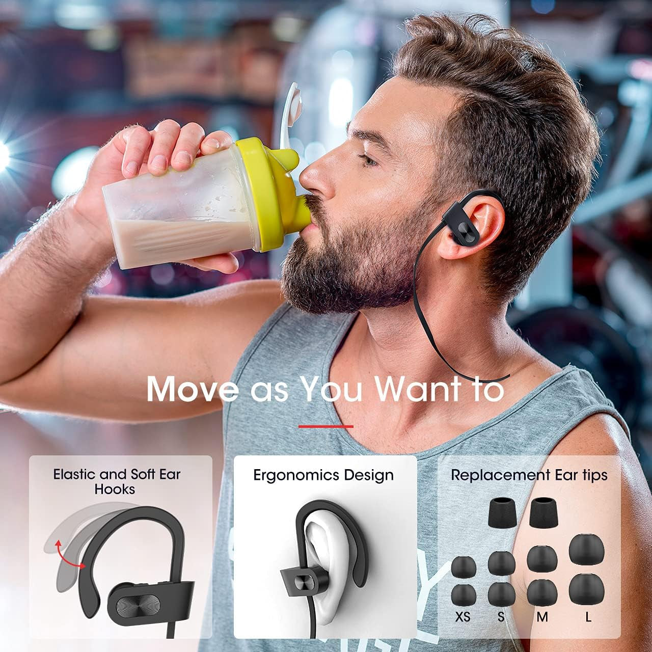 Earbuds Bass+ HD Stereo Wireless
