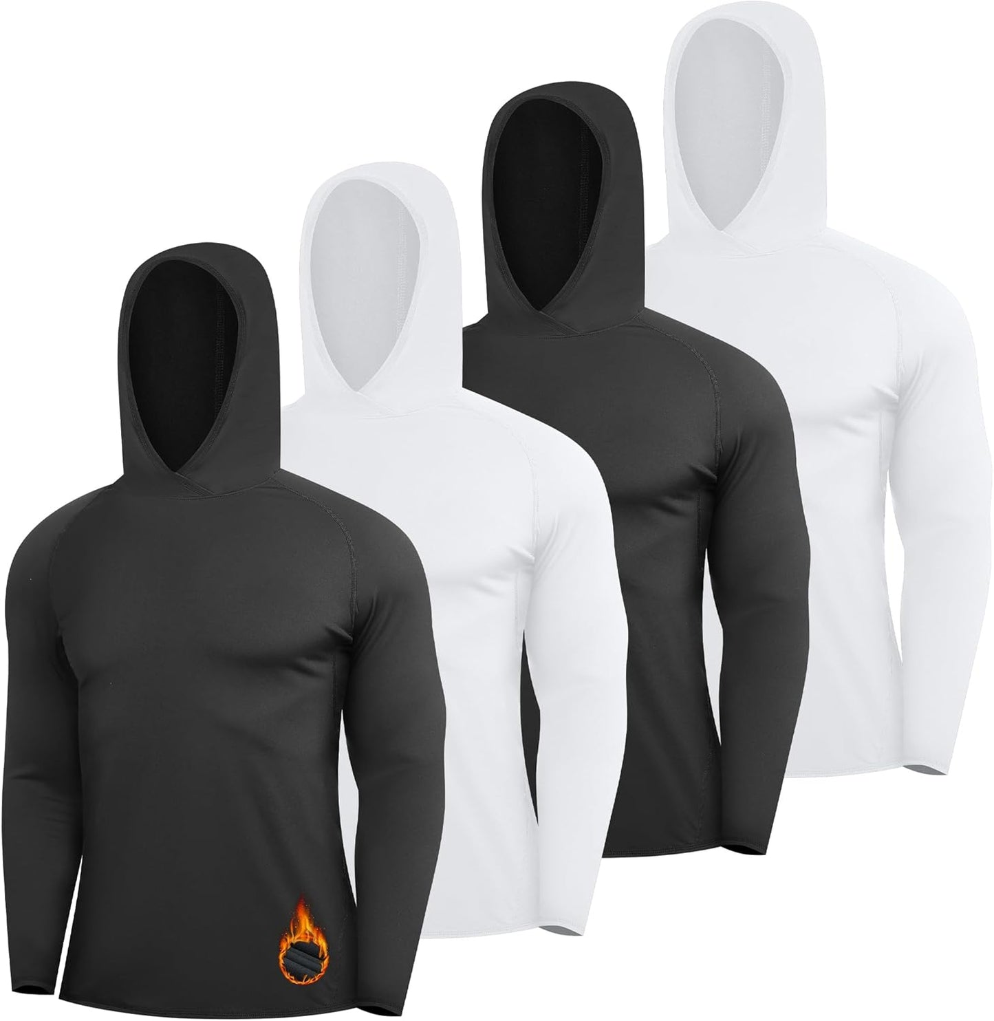 4 Pack Thermal Hooded Shirts