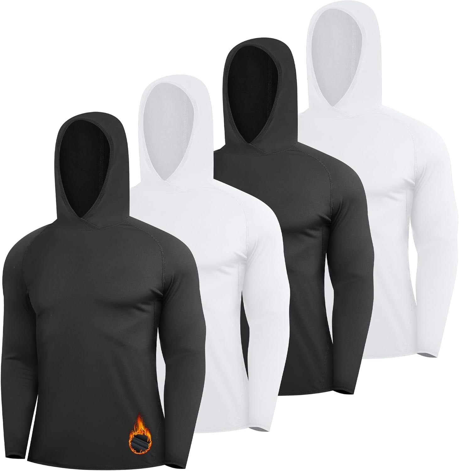 4 Pack Thermal Hooded Shirts