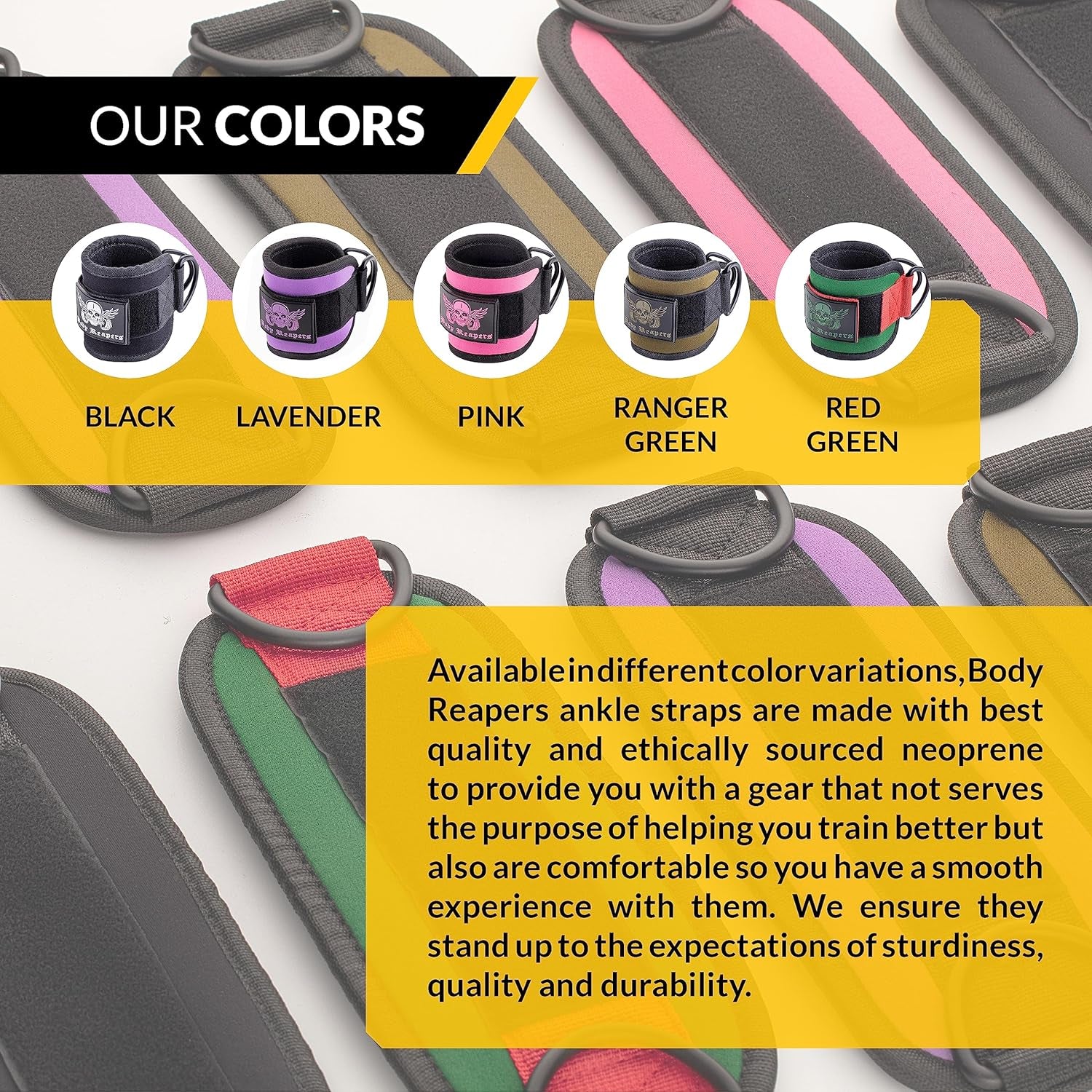 Gym Ankle Strap for Cable Machine with Adjustable Velcro